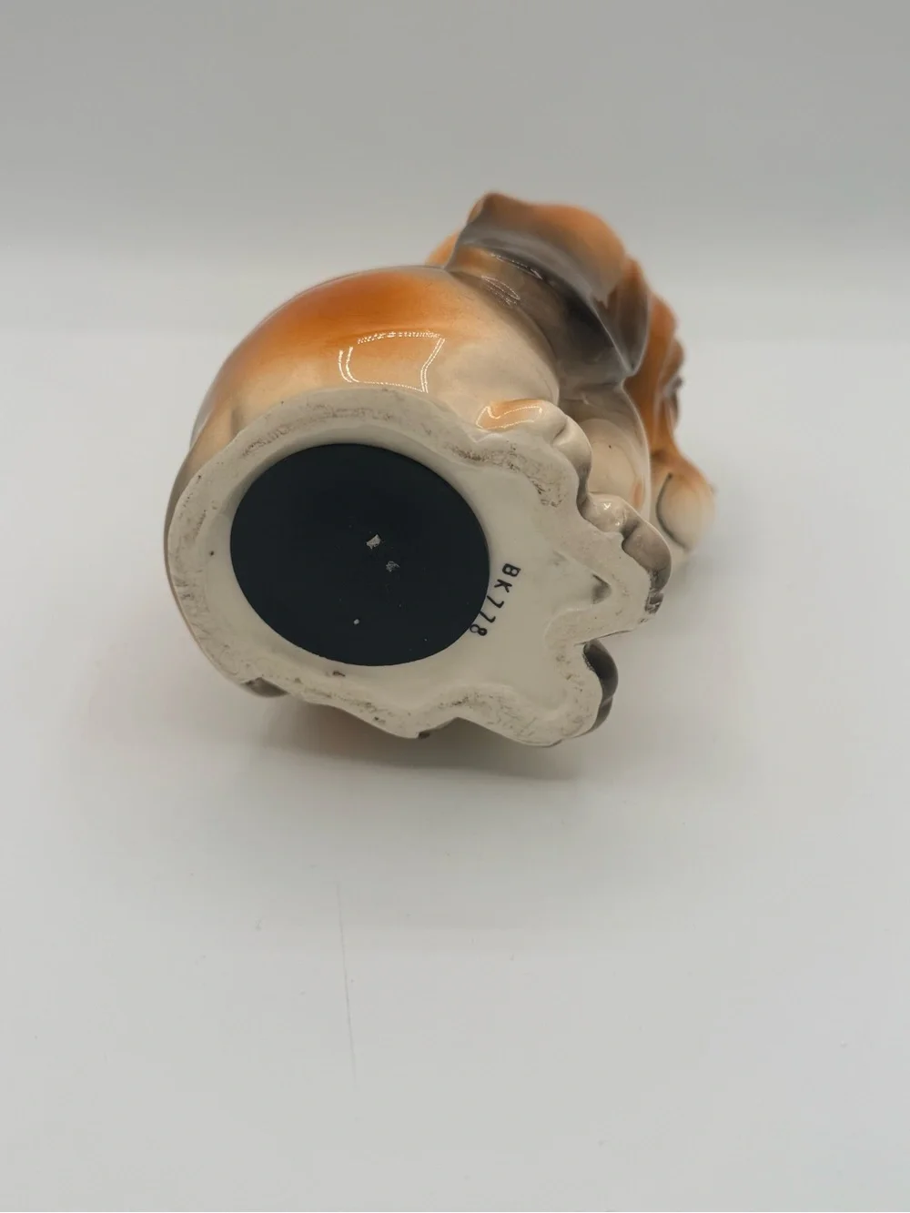 Vintage MCM Ceramic Basset Hound Dog Coin Bank Sad Droopy Eyes Kitsch